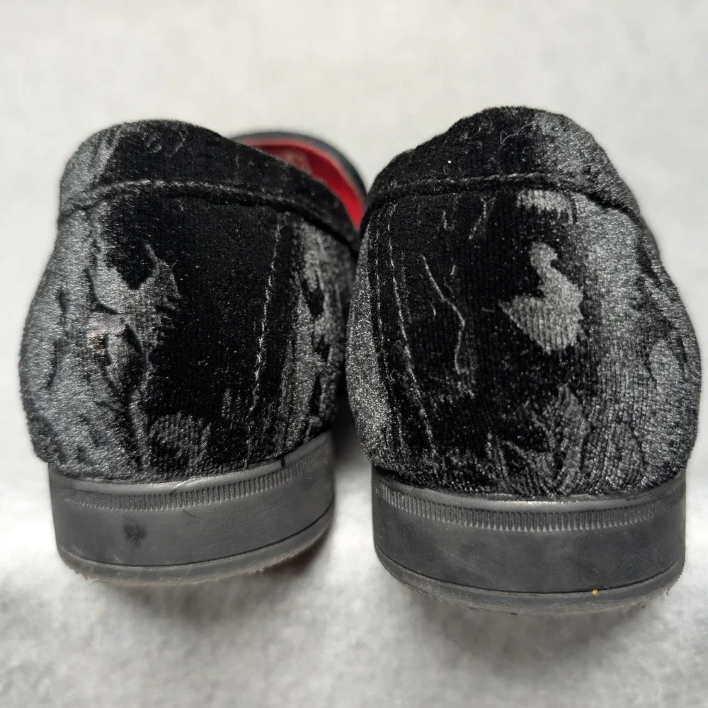 Bruno Marc Boys Black Velvet Damask Loafers Formal Dress Shoes Size 1 Slip On